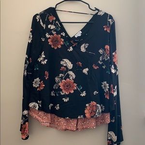 Black floral top